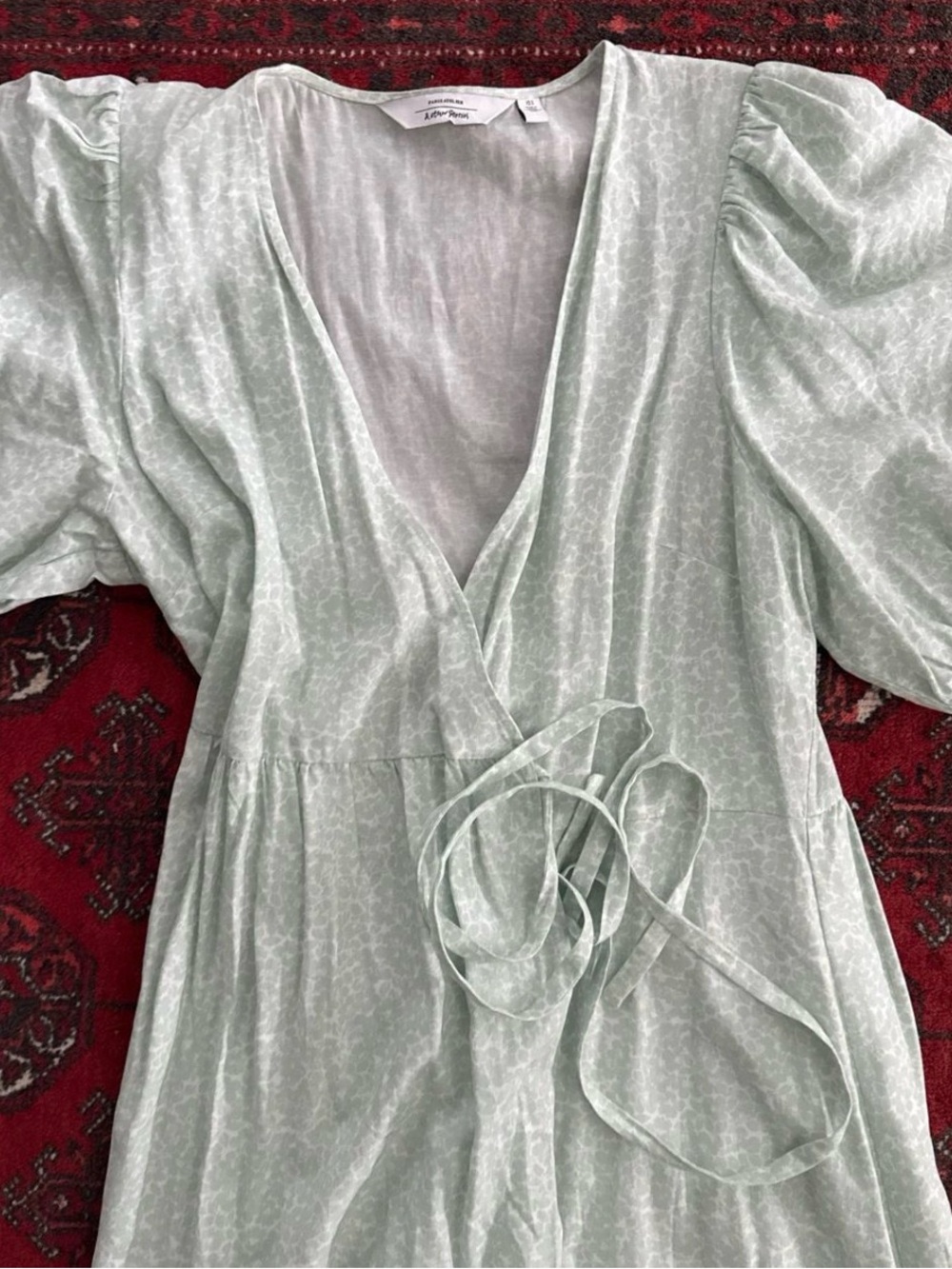 AND OTHER STORIES Light Green Wrap Dress